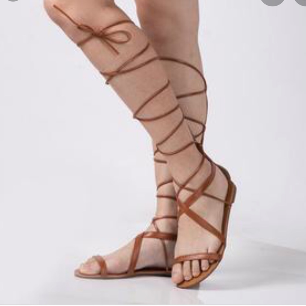 Lace up Brown Gladiator Sandals
